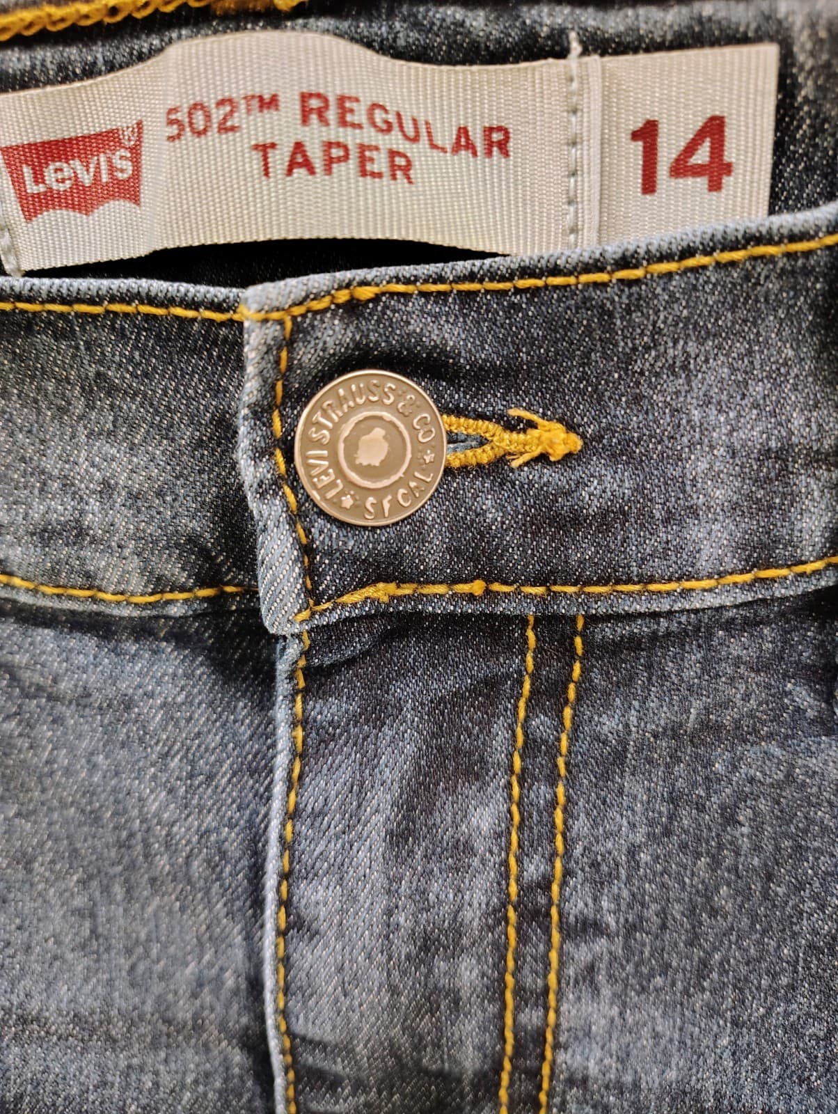 Levi's 502 Taper Jeans, Boys Size 14, 27x29 Blue Denim - Thumbnail 4