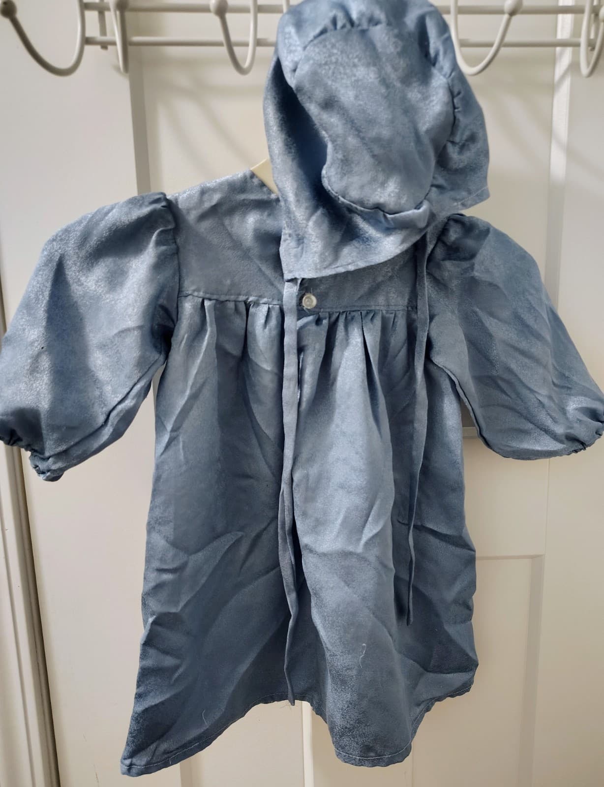 Amish Homemade Sparkly Blue Dress With Matching Bonnet - Thumbnail 2