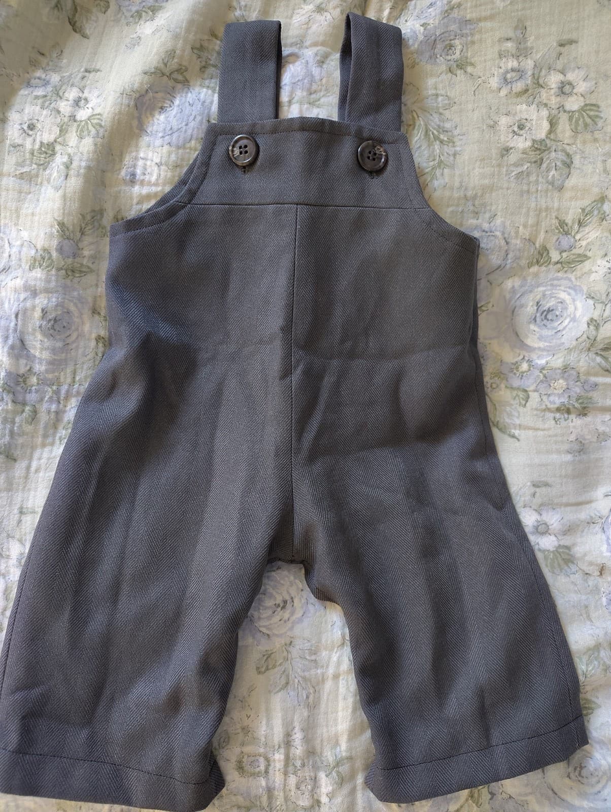 Amish Handmade Baby Boys Gray Overalls