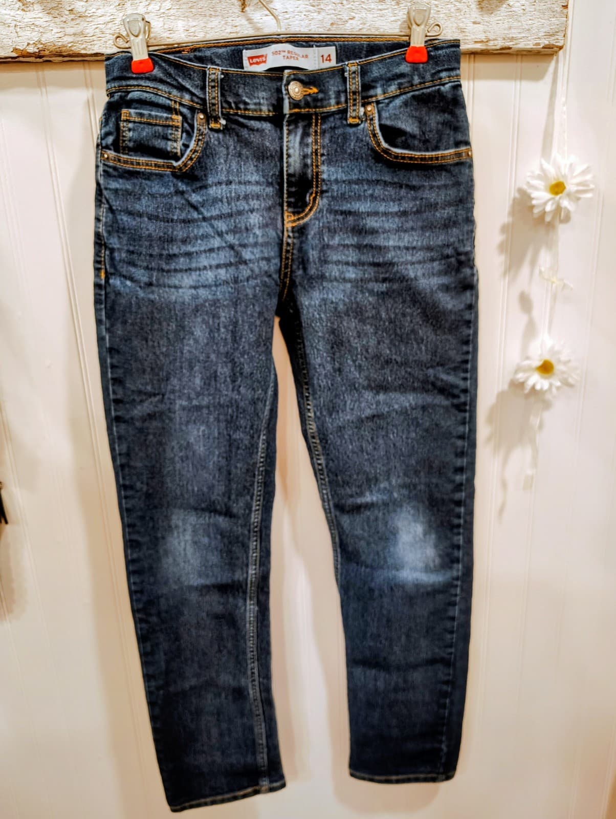 Levi's 502 Taper Jeans, Boys Size 14, 27x29 Blue Denim - Thumbnail 5