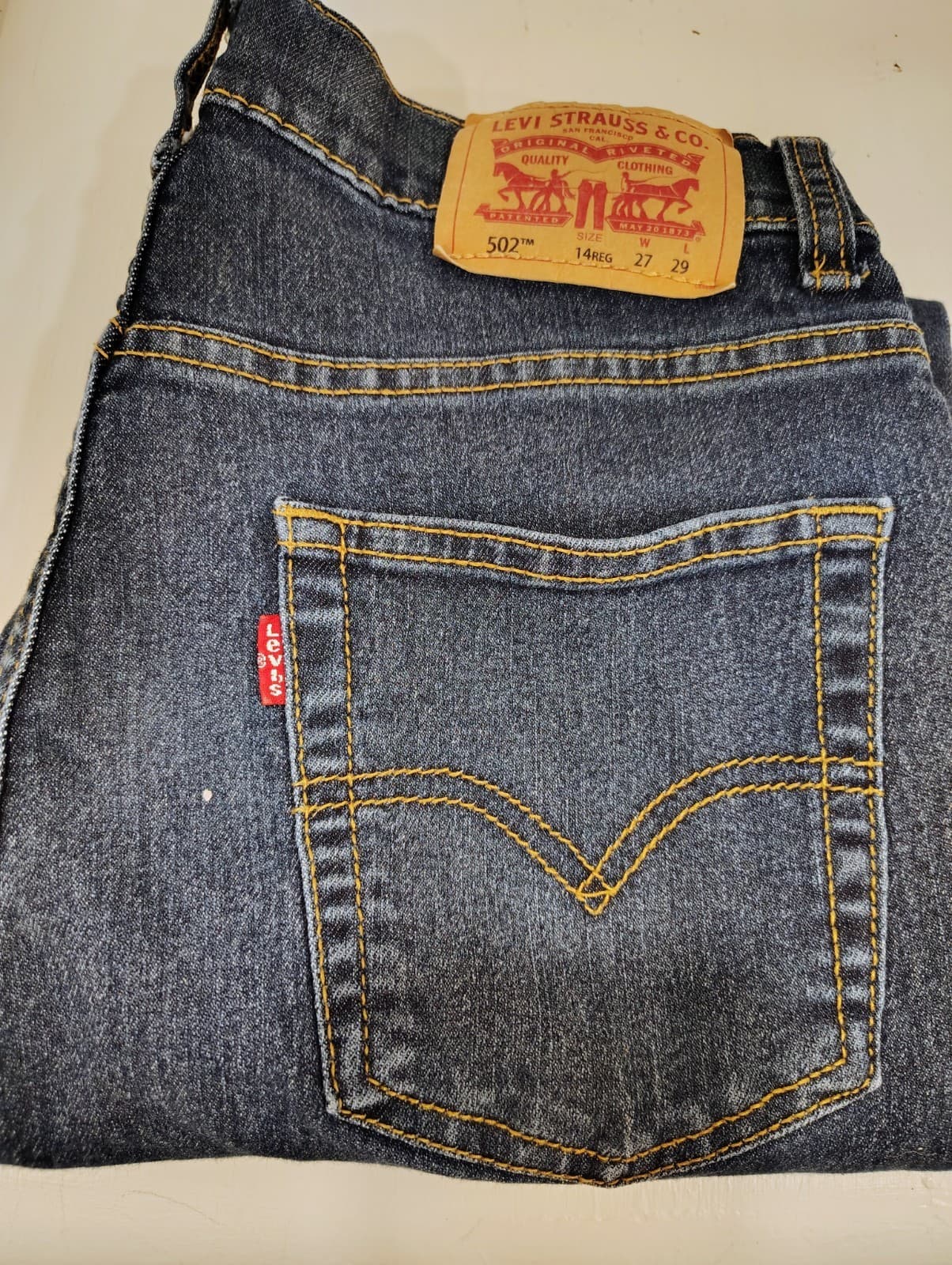 Levi's 502 Taper Jeans, Boys Size 14, 27x29 Blue Denim - Thumbnail 7