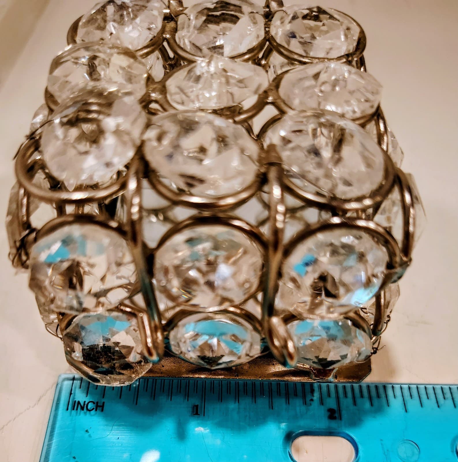 Small Square Silver Metal Trinket Box With Crystal Rhinestones, 2.5" Square EUC - Thumbnail 9