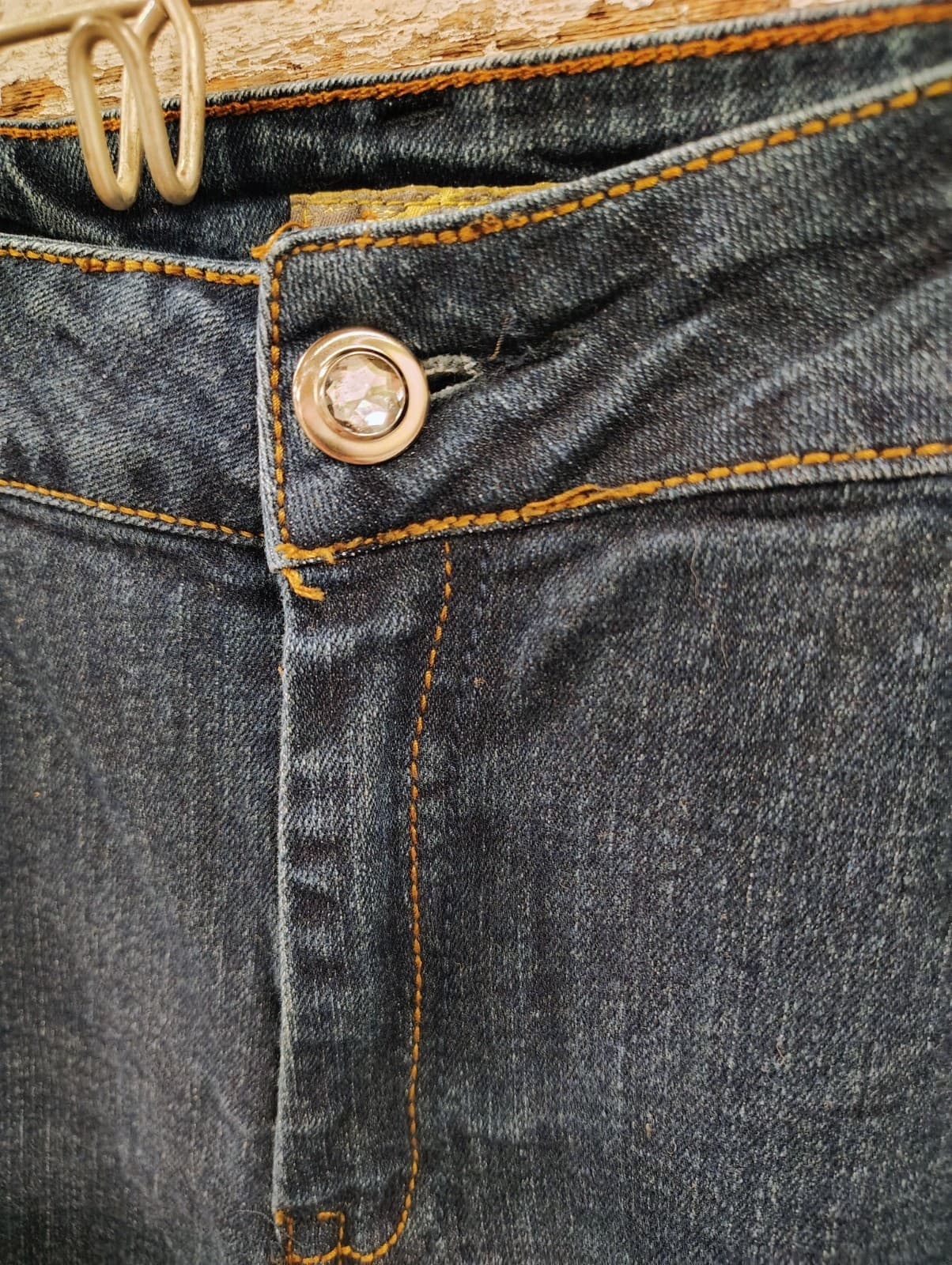 Out Jeans Womens Size 18 Blue Denim Dark Wash Stretch Embroidered Skinny - Thumbnail 4