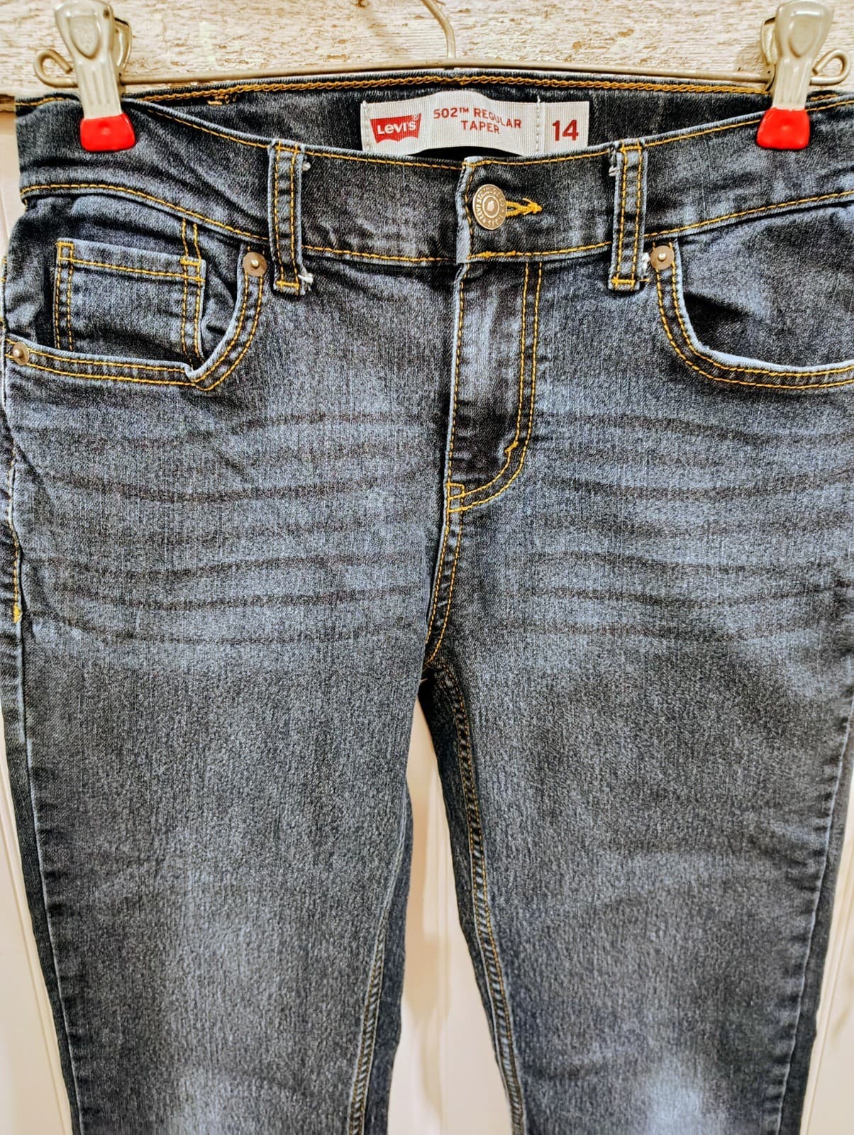 Levi's 502 Taper Jeans, Boys Size 14, 27x29 Blue Denim - Thumbnail 6