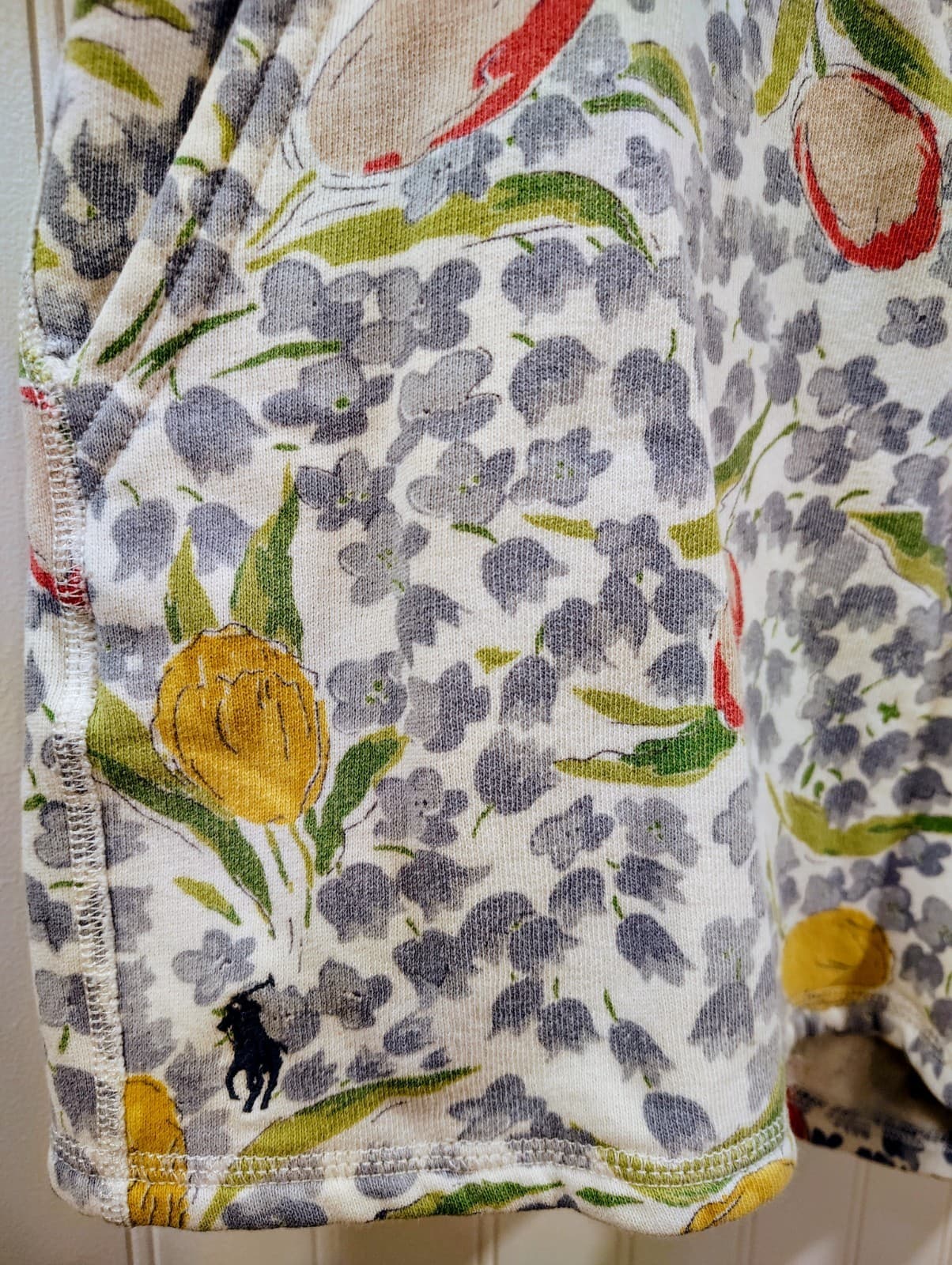 Polo Ralph Lauren Womens Floral Blue Tulip Drawstring Blue Pony Short XXL - Thumbnail 2