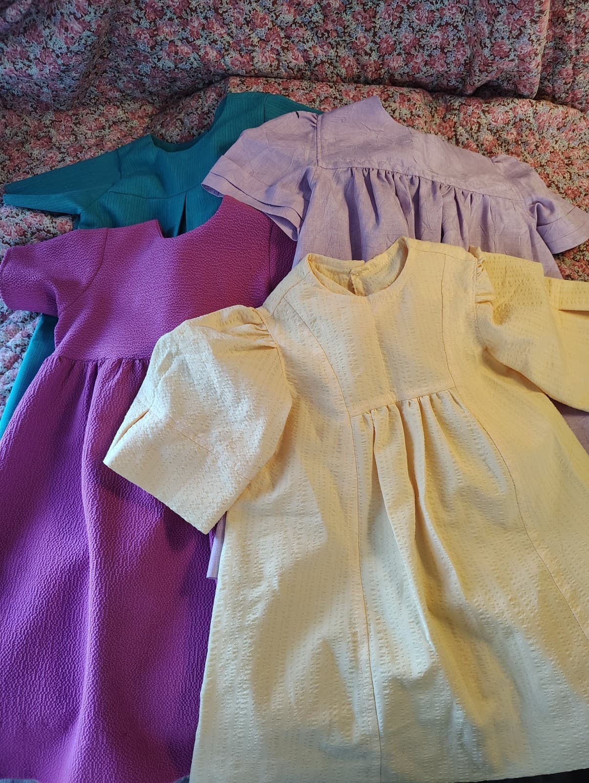 4 Amish Handmade Baby Toddler Girls Dresses, Bundle Of 4