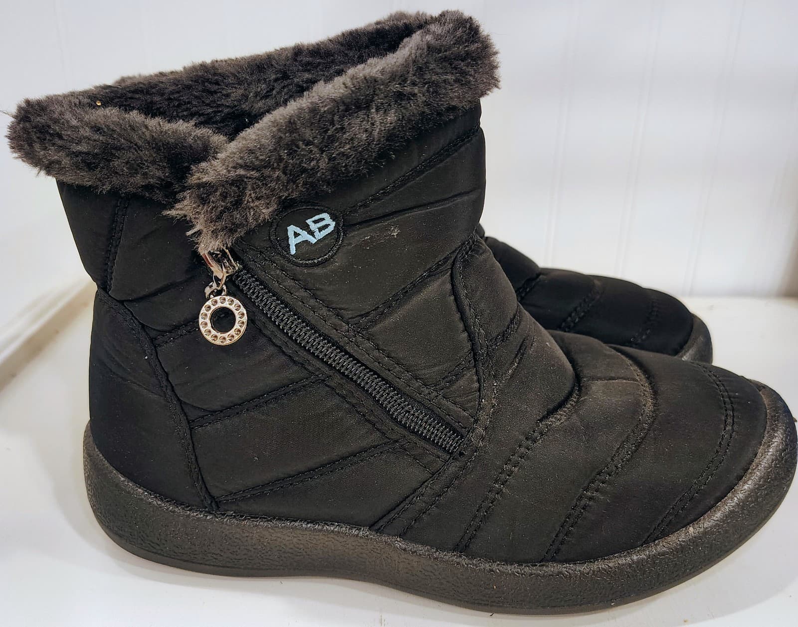 Women Boots Snow Waterproof Boots Zipper EUC