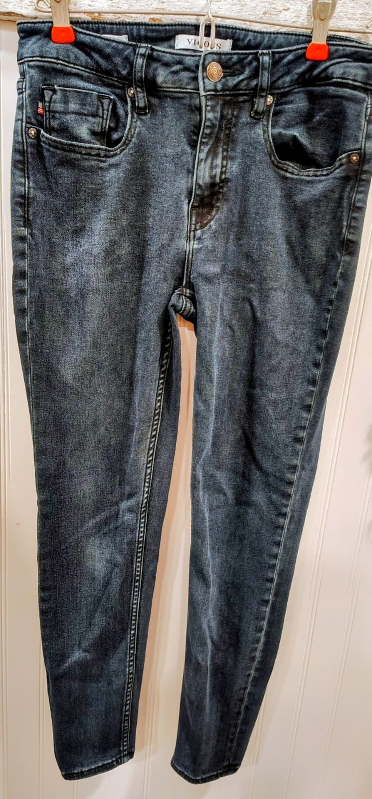 Falls Creek Straight Jeans Boys Size 14 Adjustable Waist Stretch Blue Denim EUC - Thumbnail 6