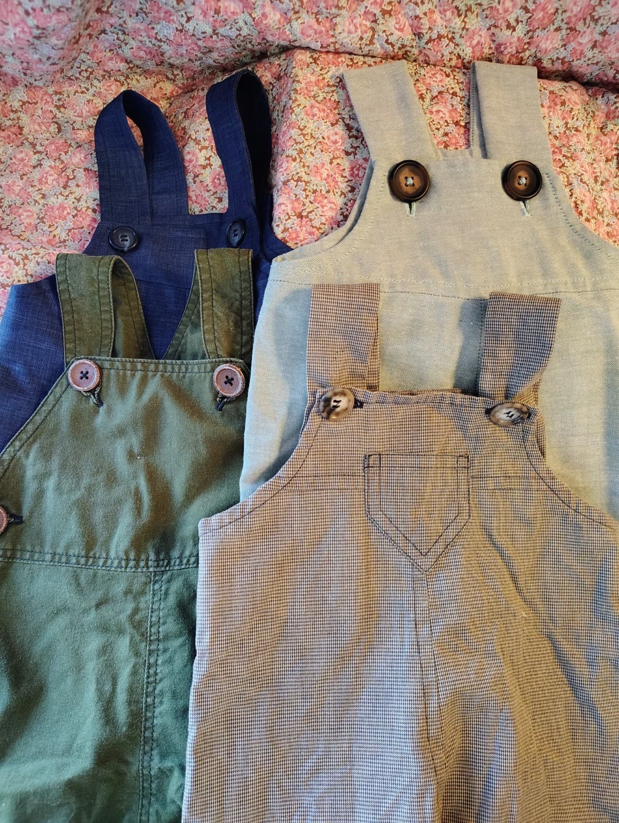 Amish Homemade Baby/Toddler Boys Overalls, Bundle Of 4