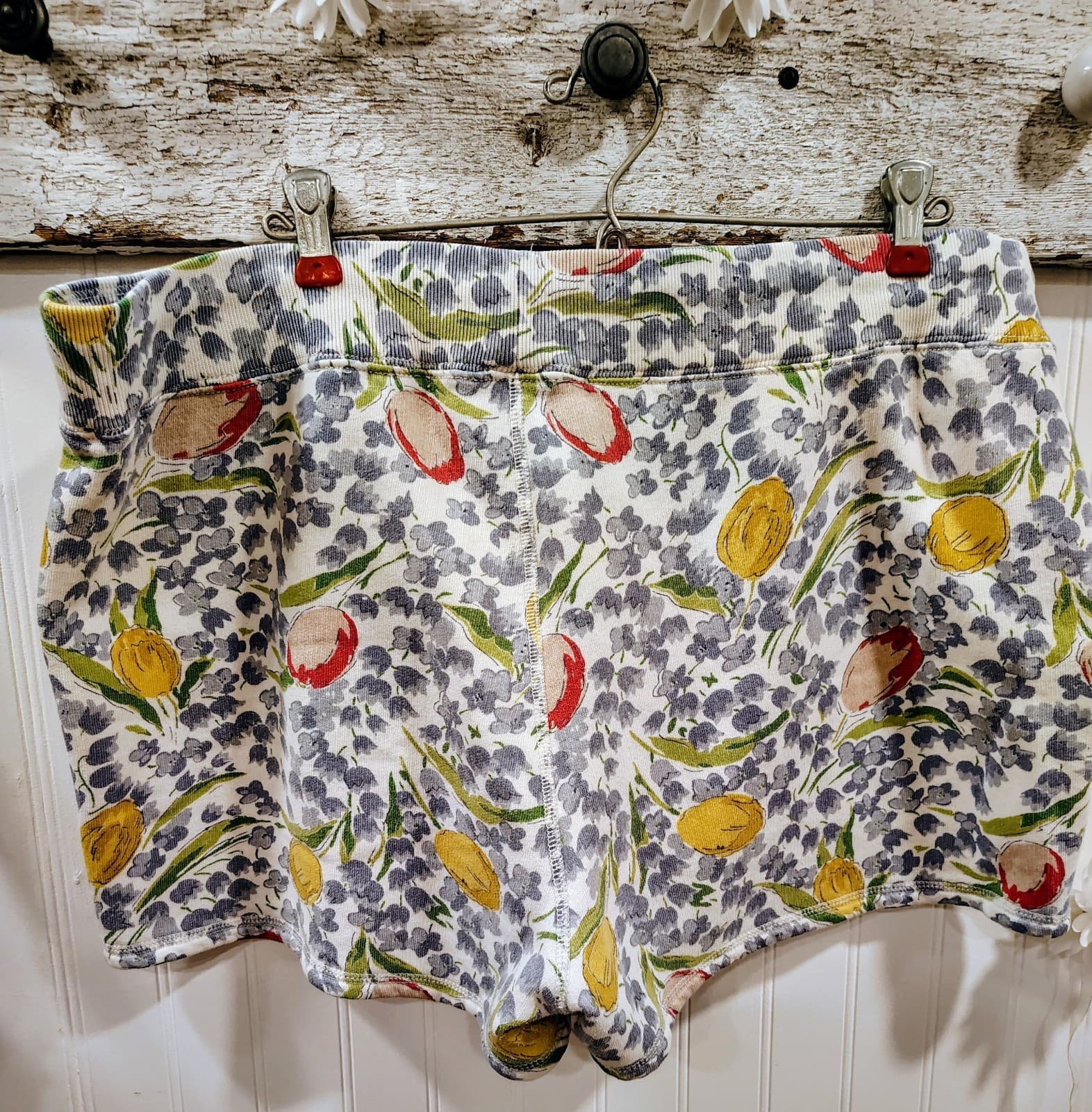 Polo Ralph Lauren Womens Floral Blue Tulip Drawstring Blue Pony Short XXL - Thumbnail 4
