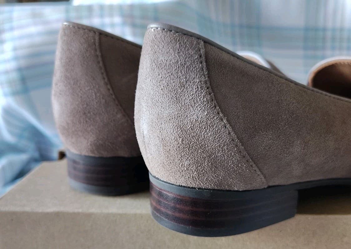 NIB Clarks Unstructured Beige Leather Shoes - Thumbnail 7