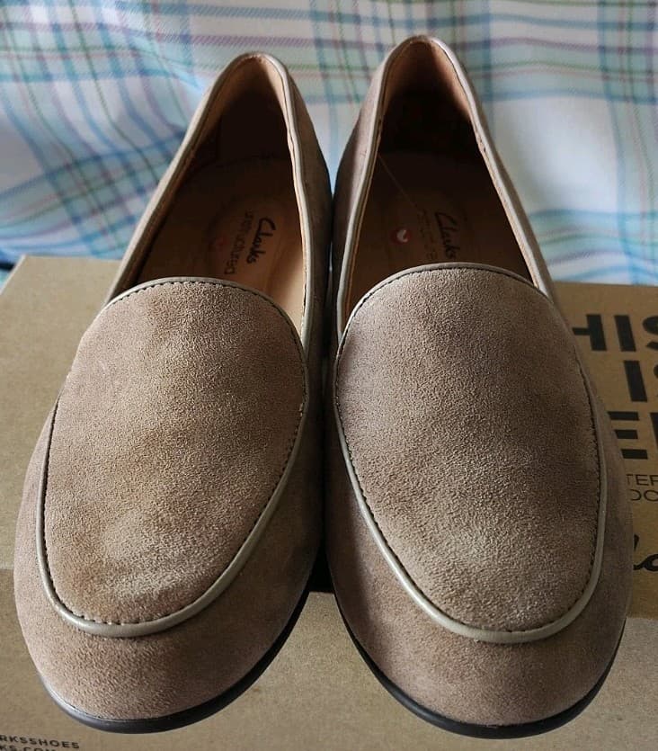 NIB Clarks Unstructured Beige Leather Shoes - Thumbnail 11