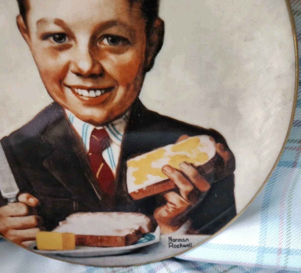1979 Limited Edition Norman Rockwell "Butter Boy" Plate - Thumbnail 2