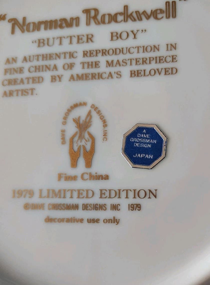 1979 Limited Edition Norman Rockwell "Butter Boy" Plate - Thumbnail 7