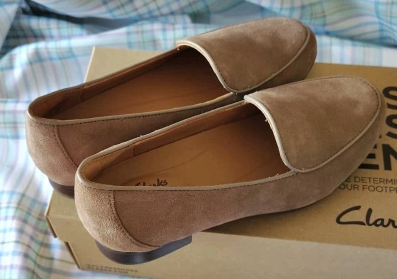 NIB Clarks Unstructured Beige Leather Shoes - Thumbnail 10
