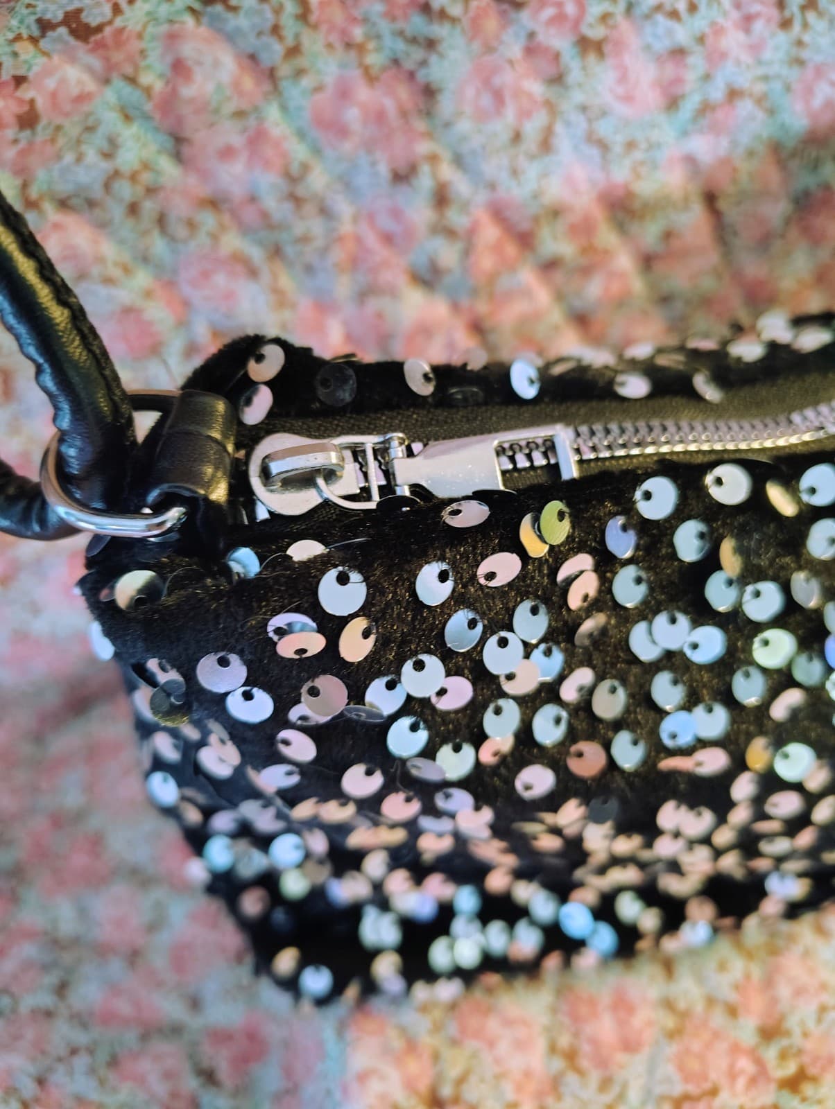 Evening Dress Bag, Sequins, Bling, Black - Thumbnail 5