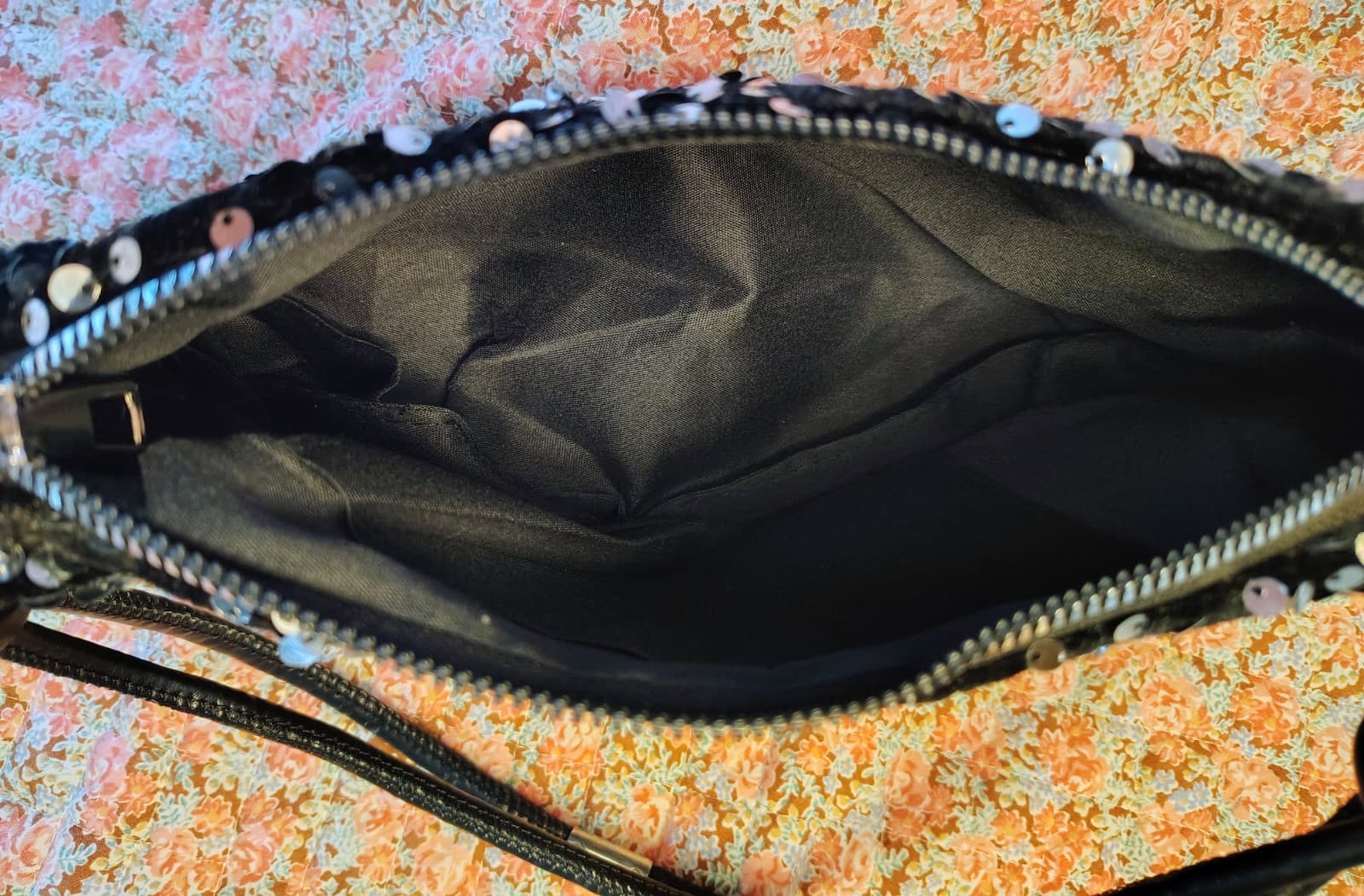 Evening Dress Bag, Sequins, Bling, Black - Thumbnail 10