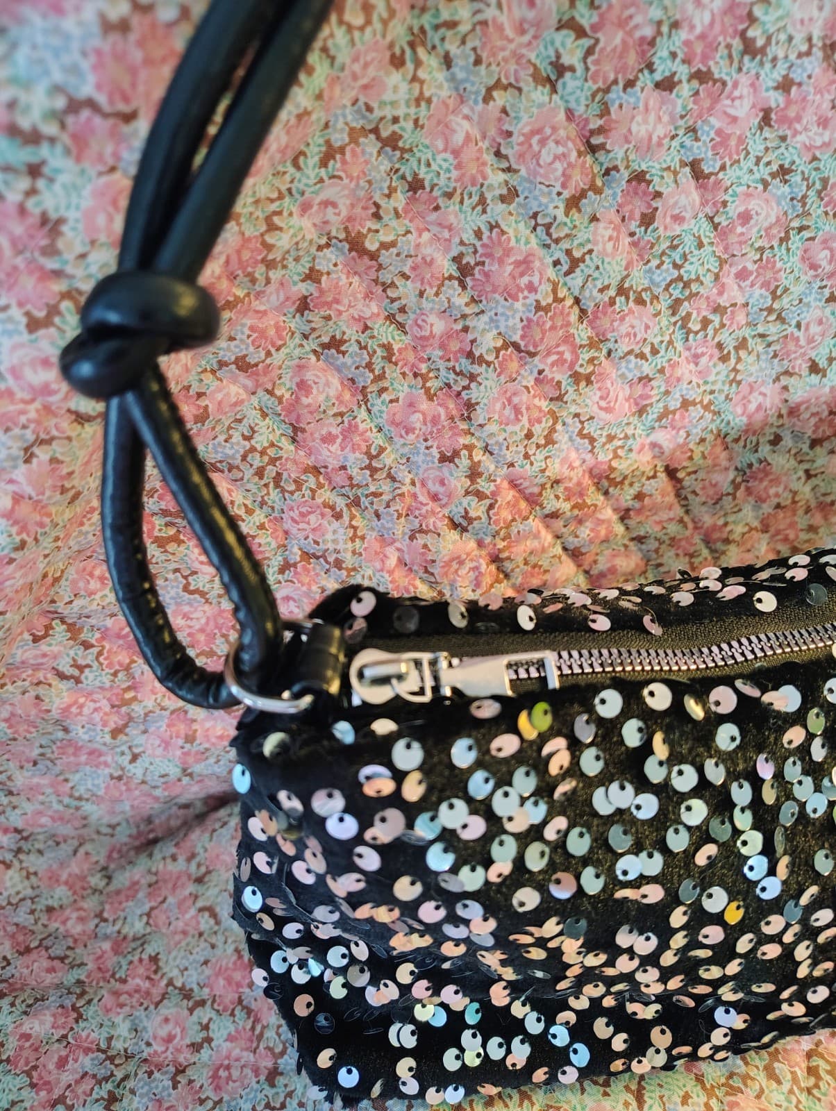 Evening Dress Bag, Sequins, Bling, Black - Thumbnail 2