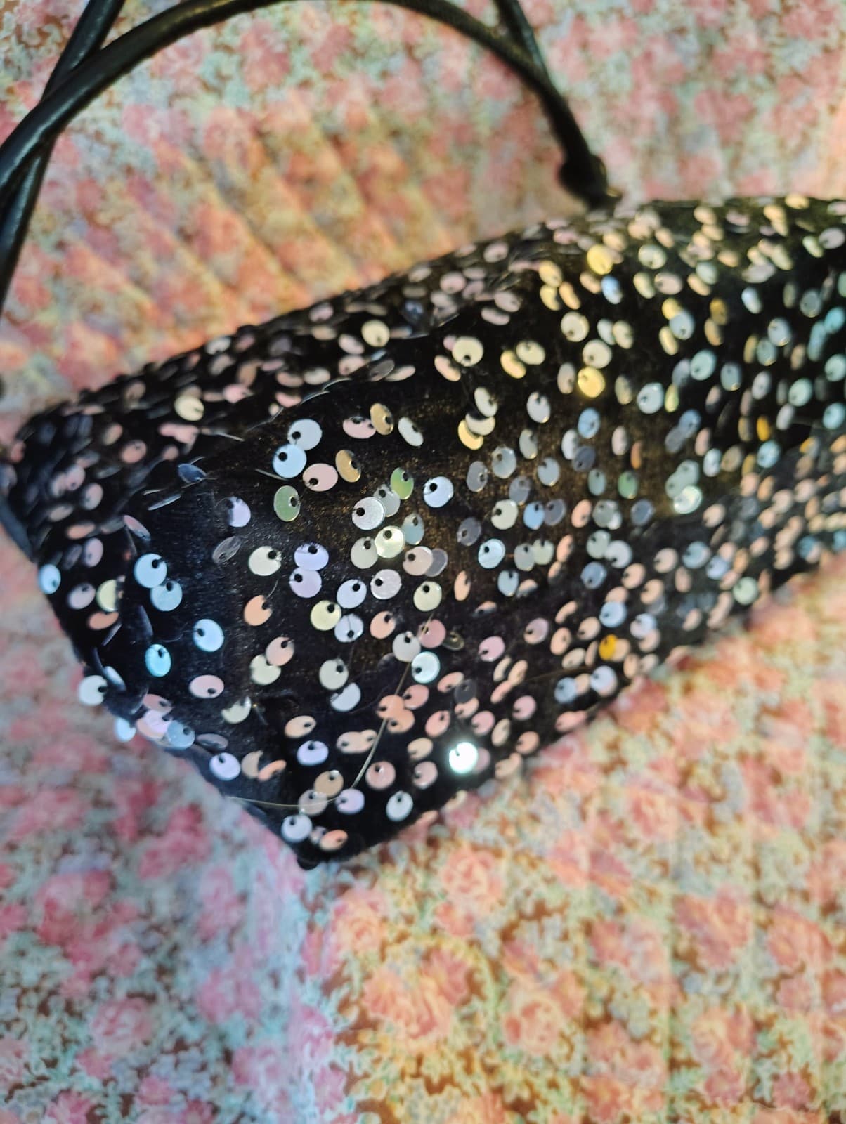 Evening Dress Bag, Sequins, Bling, Black - Thumbnail 7