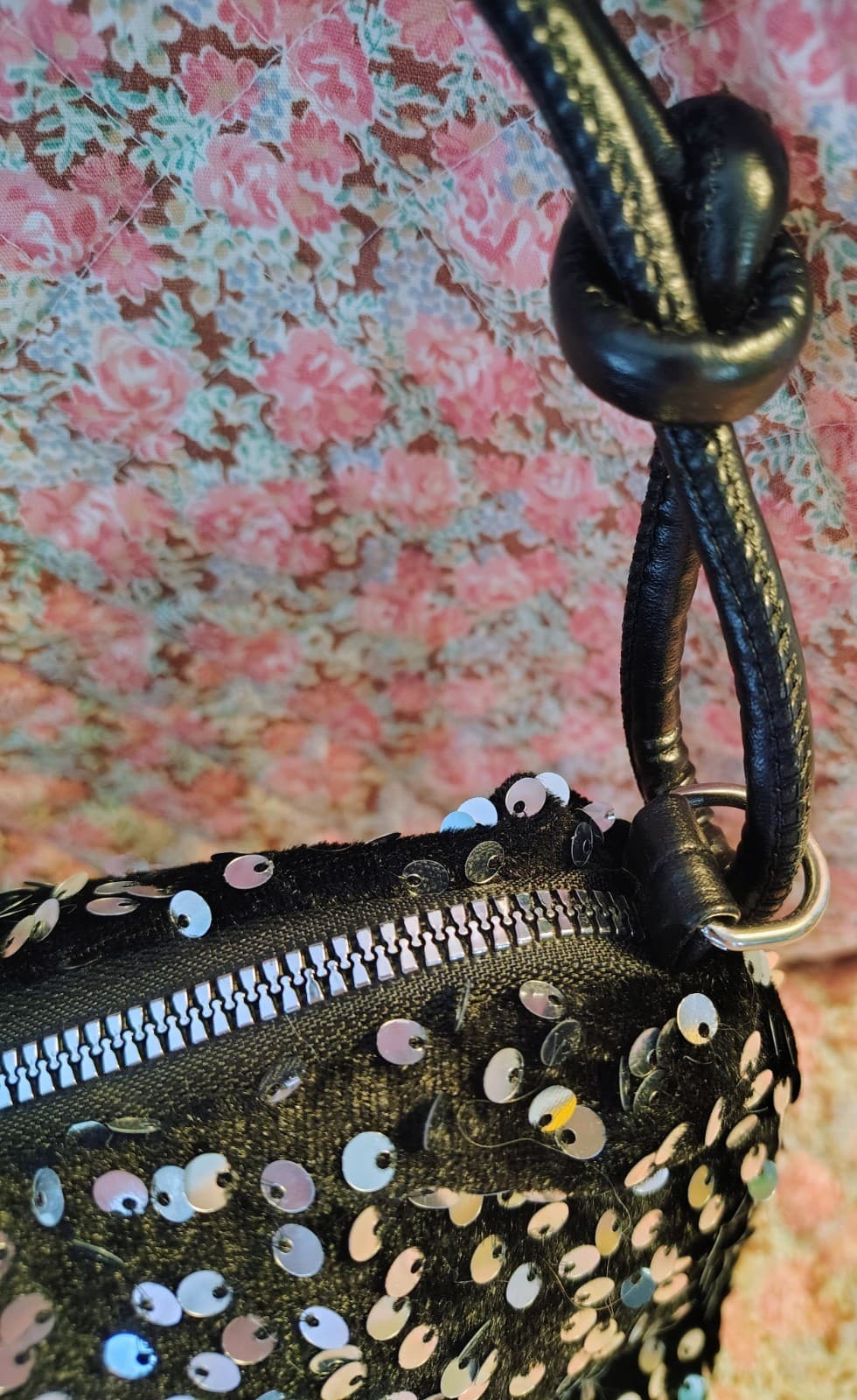 Evening Dress Bag, Sequins, Bling, Black - Thumbnail 3