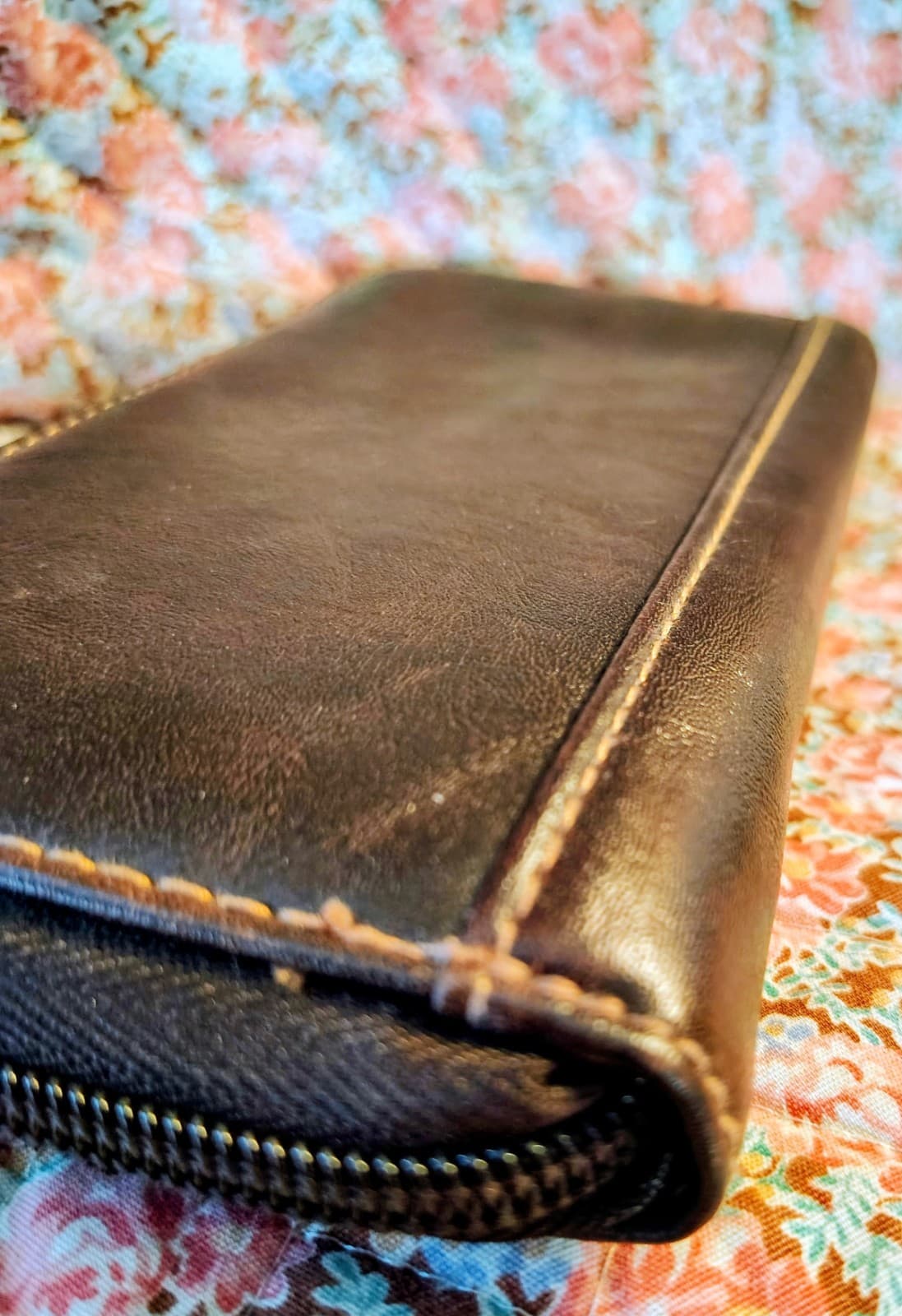 Brown Faux Leather Organizer Wallet - Thumbnail 4