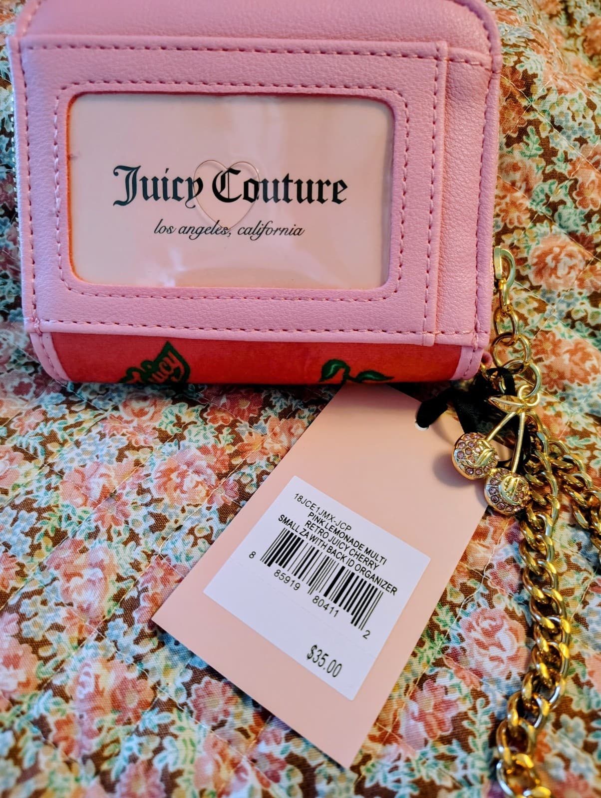 Juicy Couture Exclusive pink cherry blossom wallet Wristlet NWT - Thumbnail 4