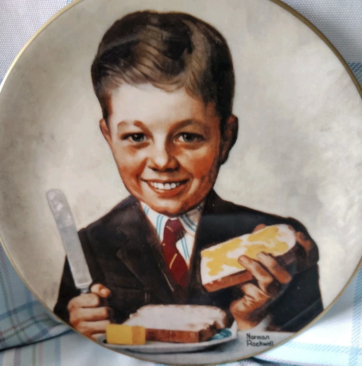 1979 Limited Edition Norman Rockwell "Butter Boy" Plate - Thumbnail 3