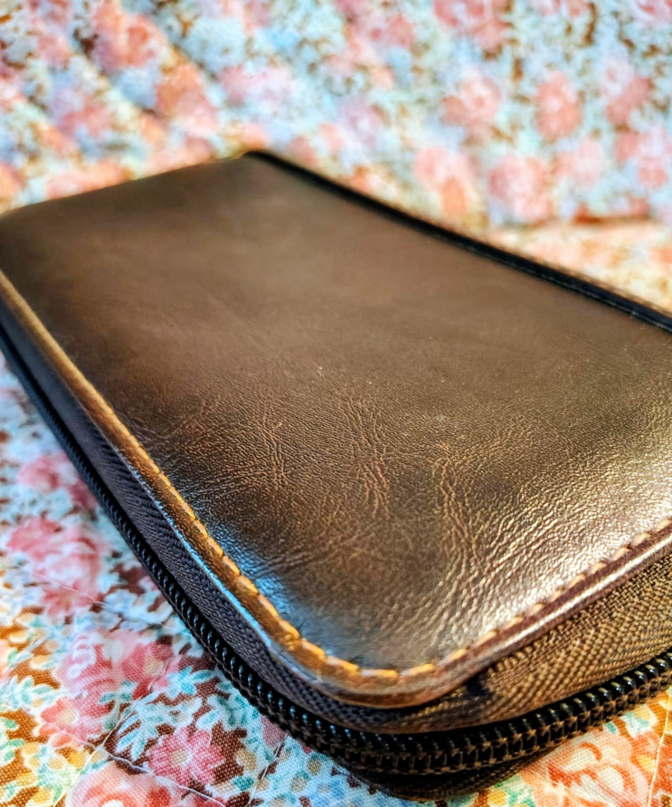 Brown Faux Leather Organizer Wallet - Thumbnail 5