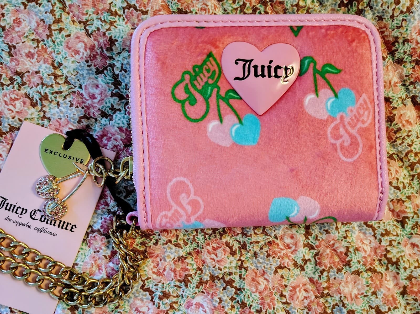 Juicy Couture Exclusive pink cherry blossom wallet Wristlet NWT - Thumbnail 5