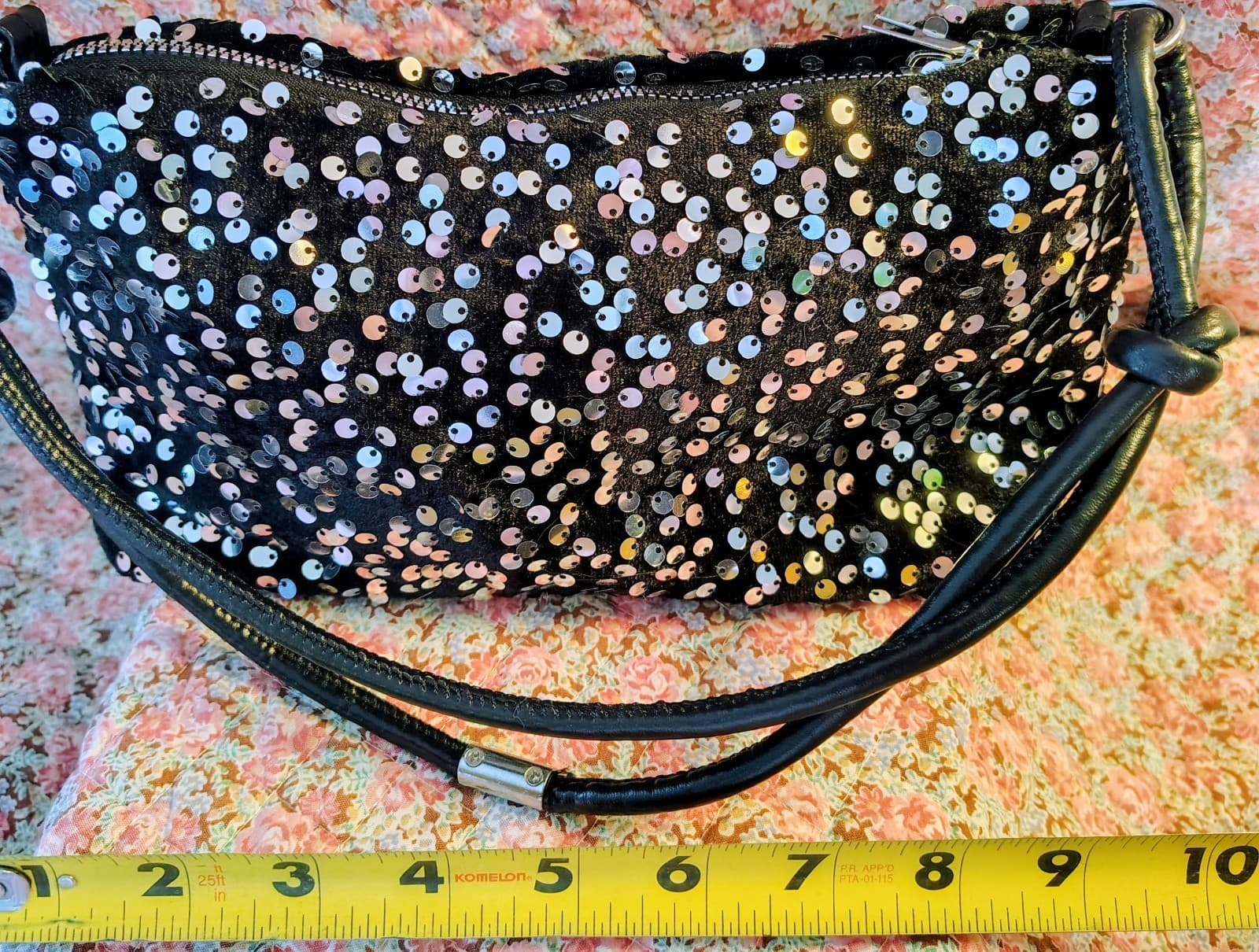 Evening Dress Bag, Sequins, Bling, Black - Thumbnail 12