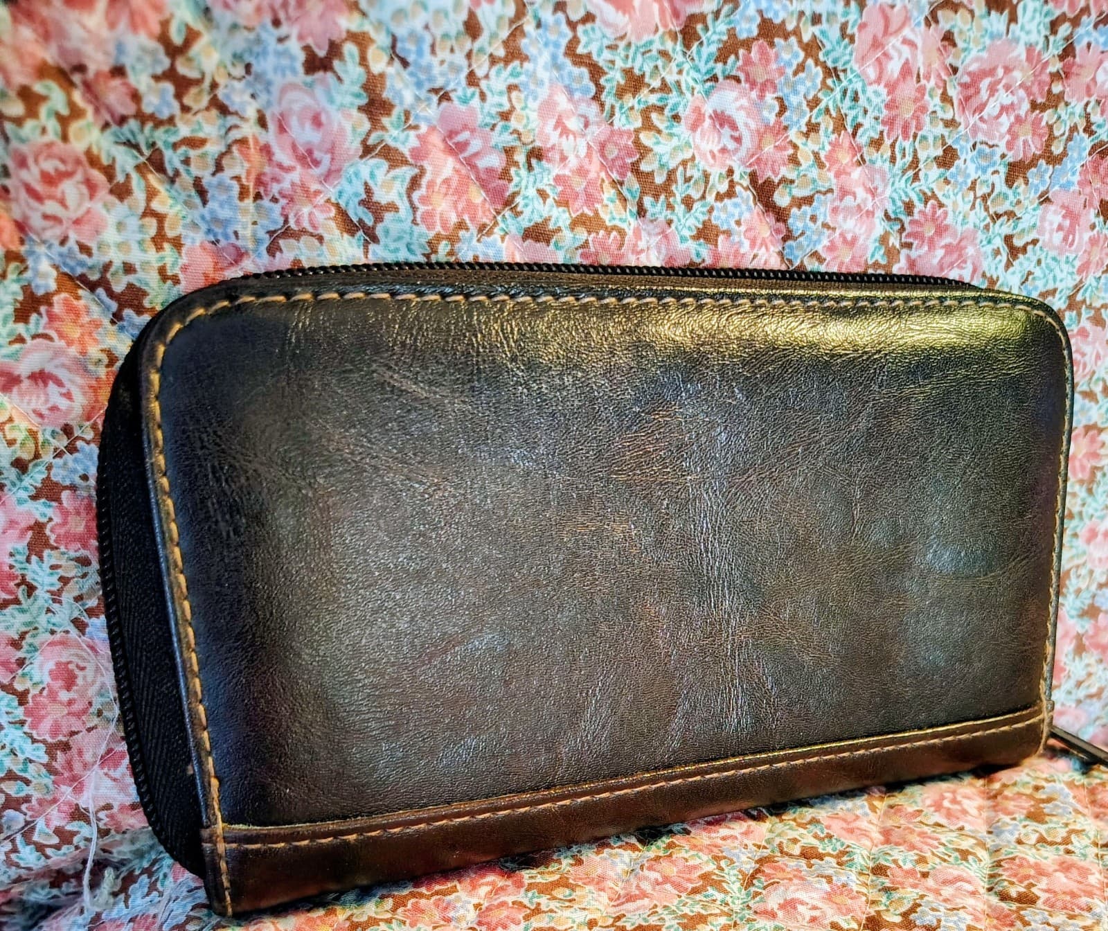 Brown Faux Leather Organizer Wallet