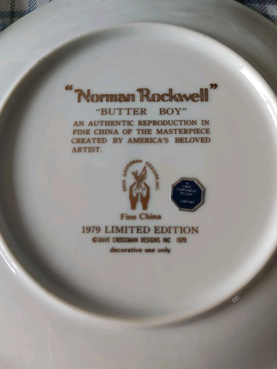 1979 Limited Edition Norman Rockwell "Butter Boy" Plate - Thumbnail 6