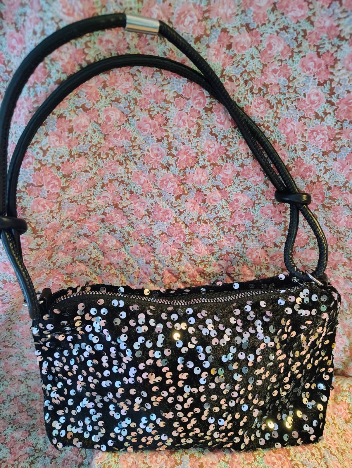 Evening Dress Bag, Sequins, Bling, Black - Thumbnail 8