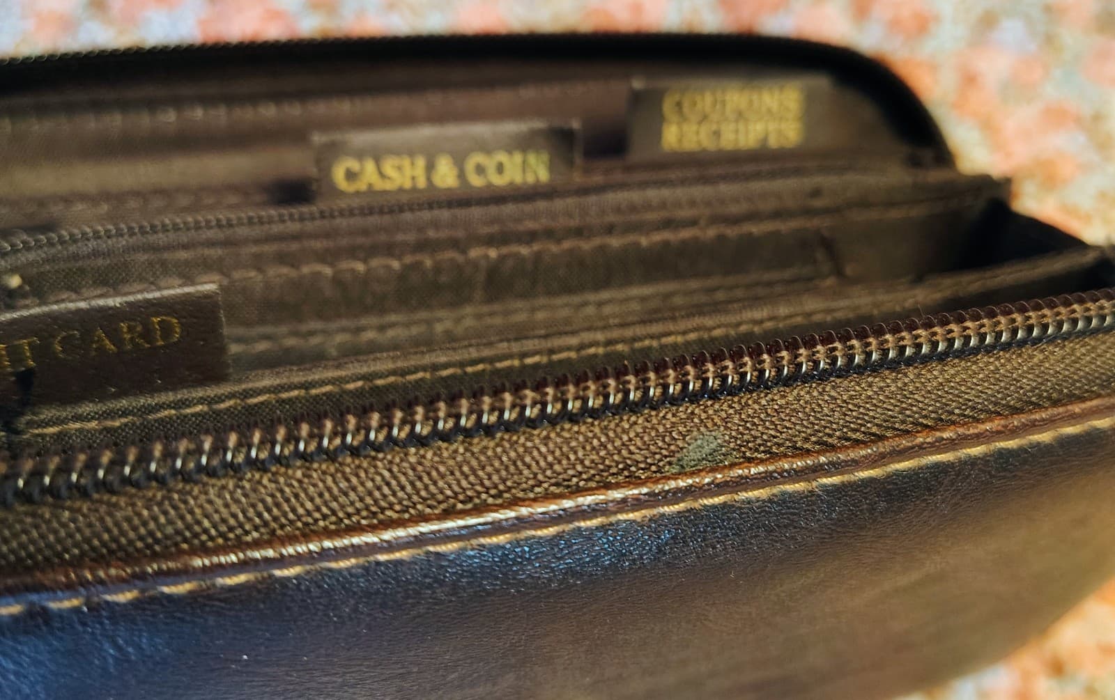 Brown Faux Leather Organizer Wallet - Thumbnail 7