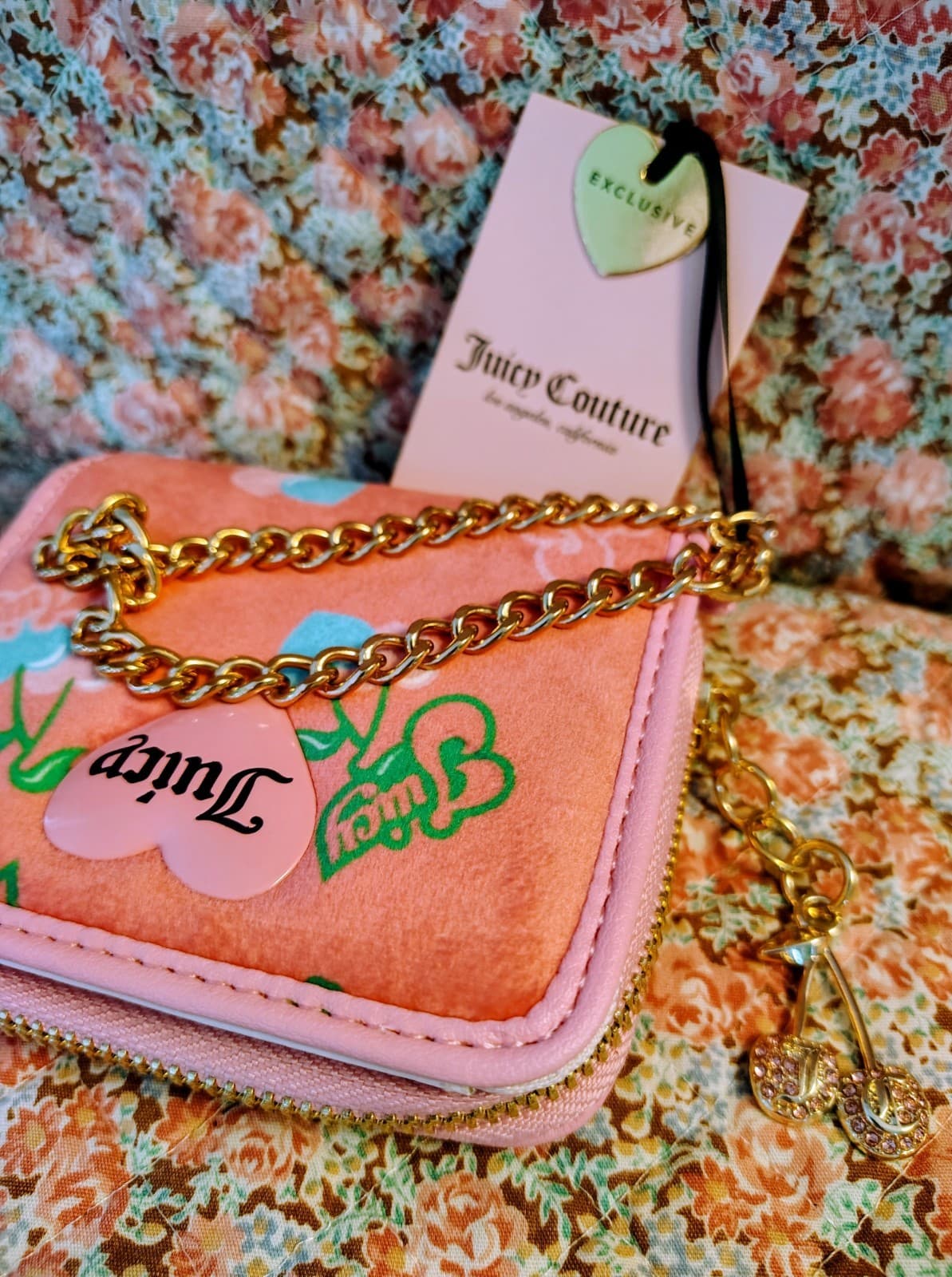 Juicy Couture Exclusive pink cherry blossom wallet Wristlet NWT - Thumbnail 11