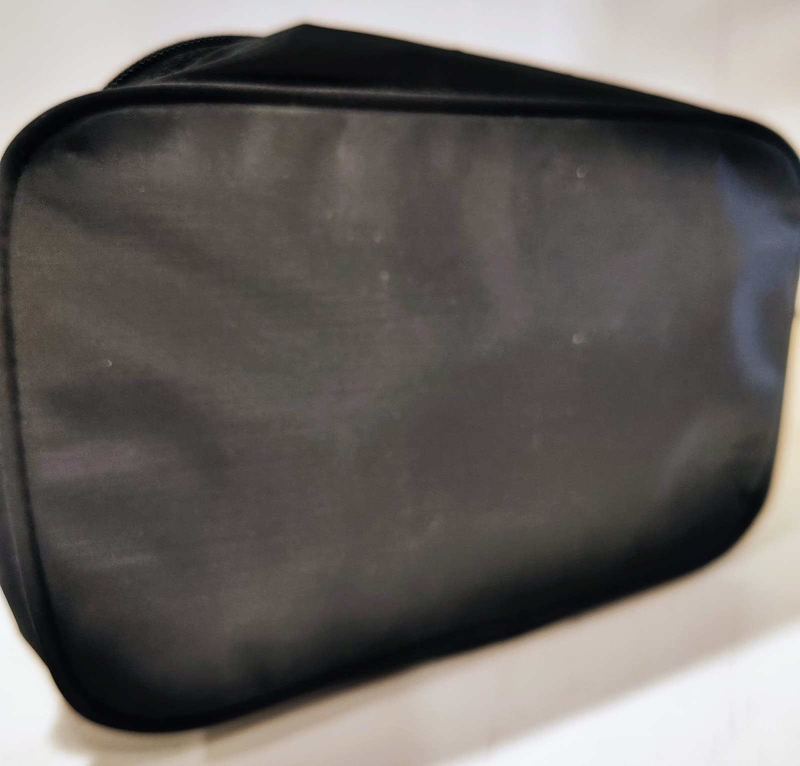 Bloomingdales Medium Black Nylon Cosmetic Bag, Gold Plaque - Thumbnail 9