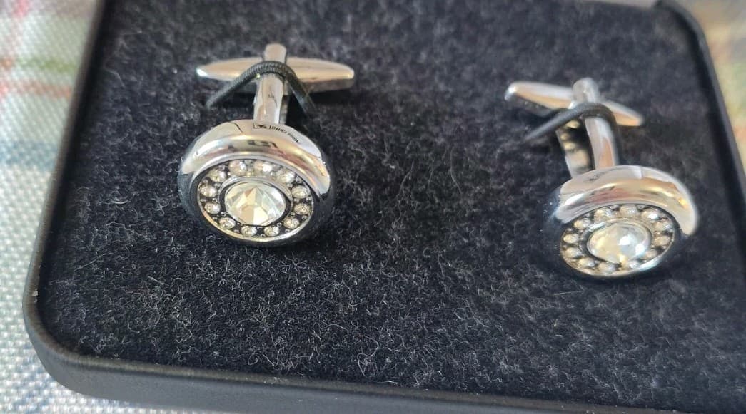 Stacy Adams Silver Cuff Link Stud Set - Thumbnail 4