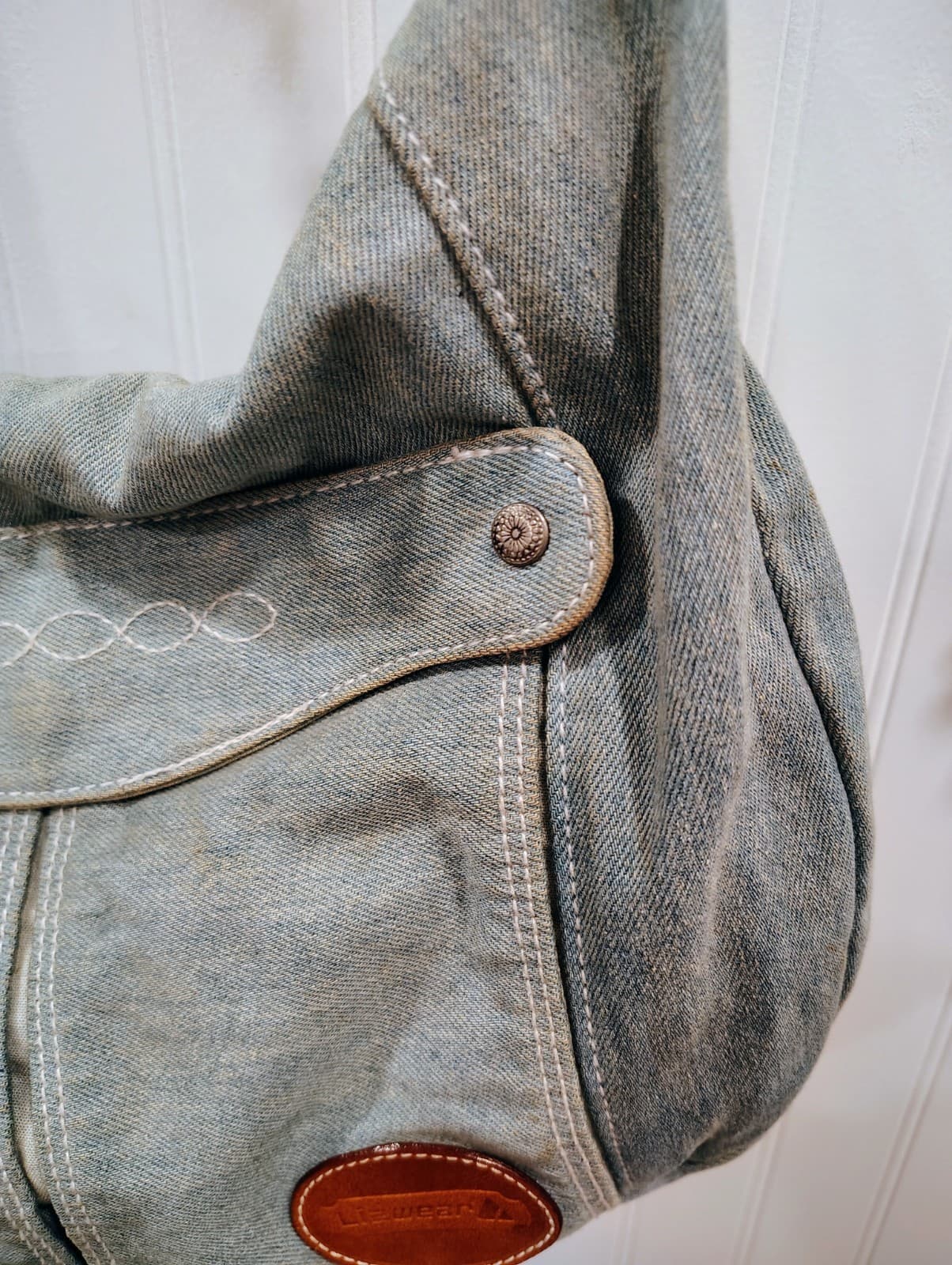 Vintage Retro 1990's LizWear Denim Hobo Bag - Thumbnail 4