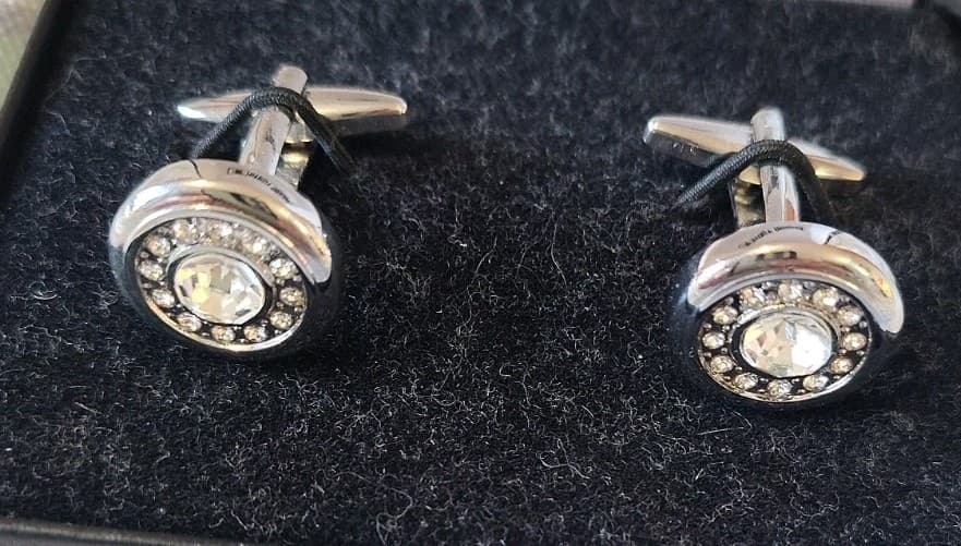 Stacy Adams Silver Cuff Link Stud Set - Thumbnail 6