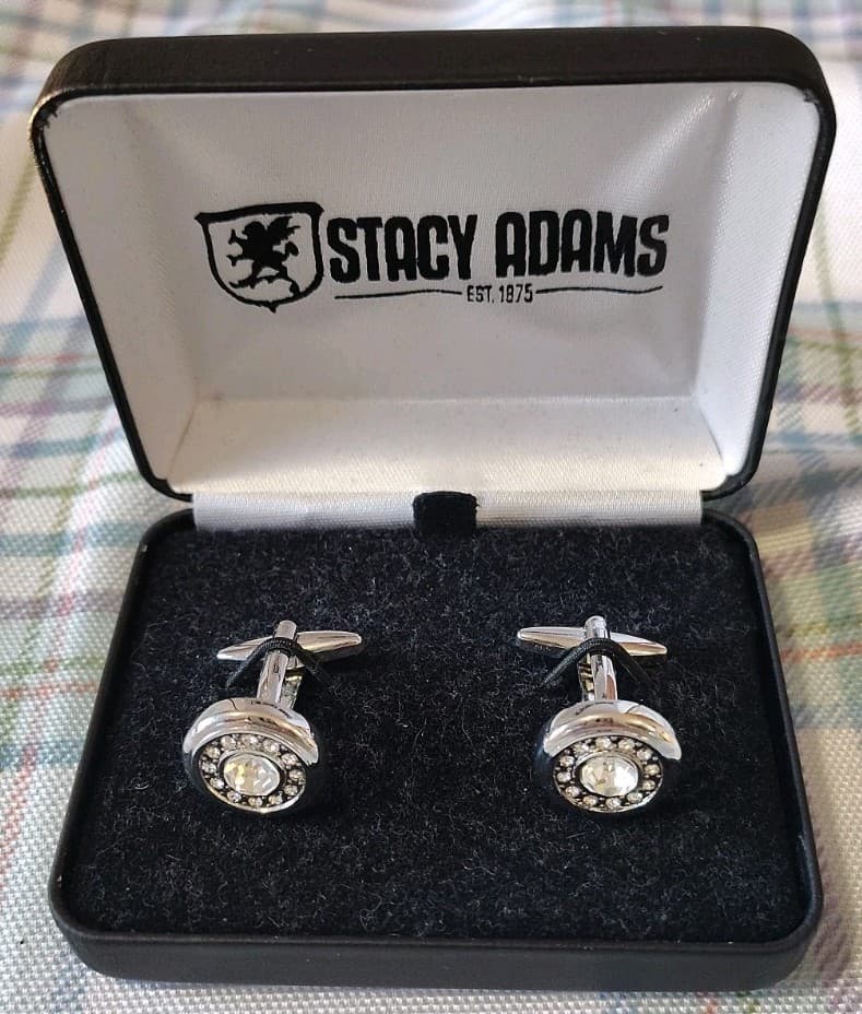 Stacy Adams Silver Cuff Link Stud Set