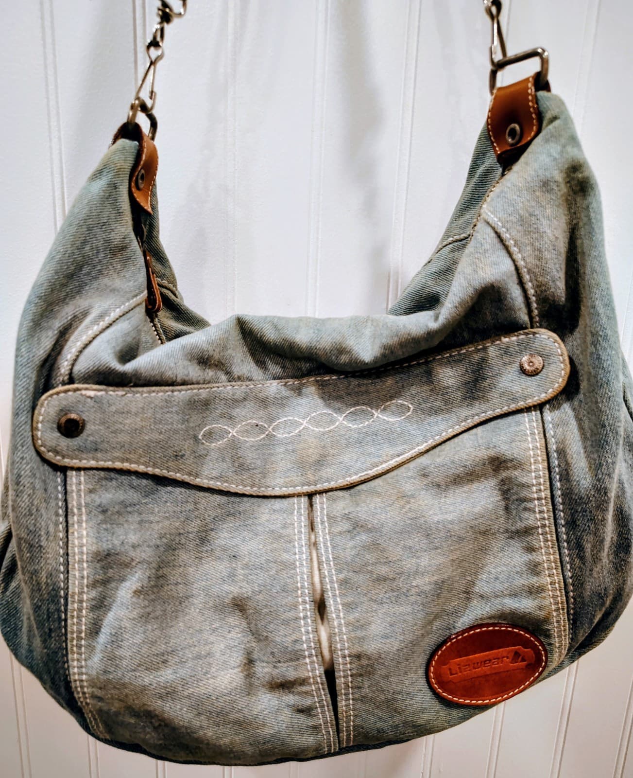 Vintage Retro 1990's LizWear Denim Hobo Bag - Thumbnail 2
