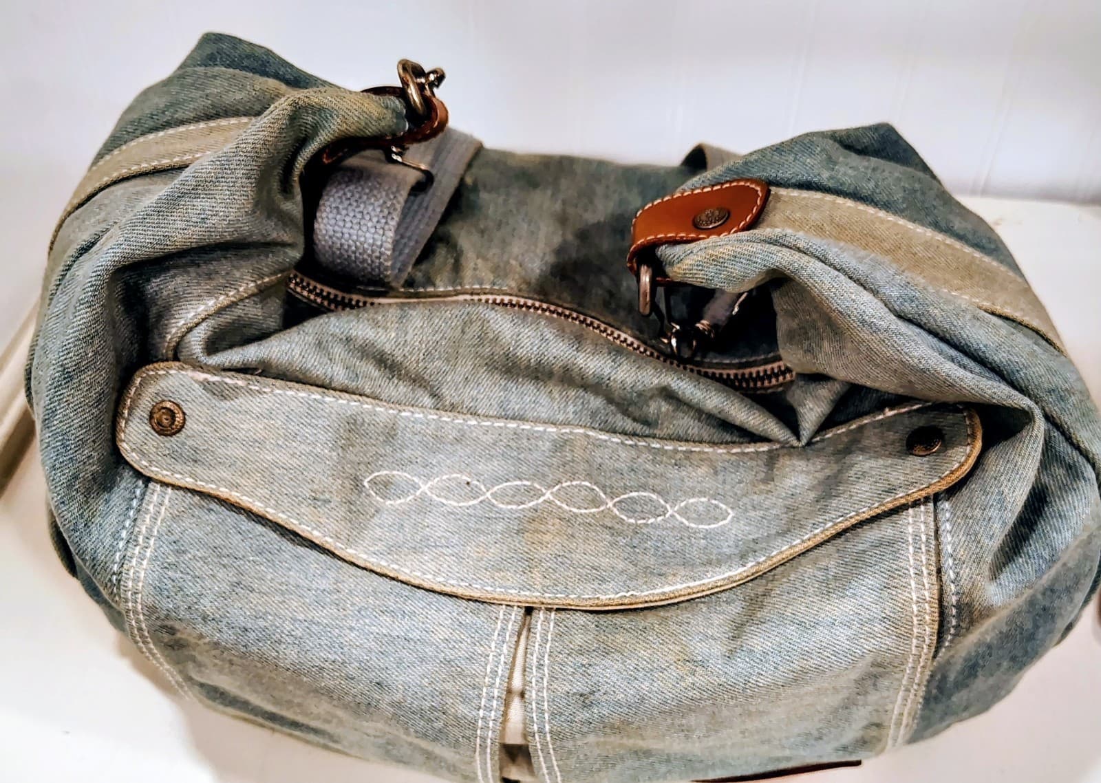 Vintage Retro 1990's LizWear Denim Hobo Bag - Thumbnail 11