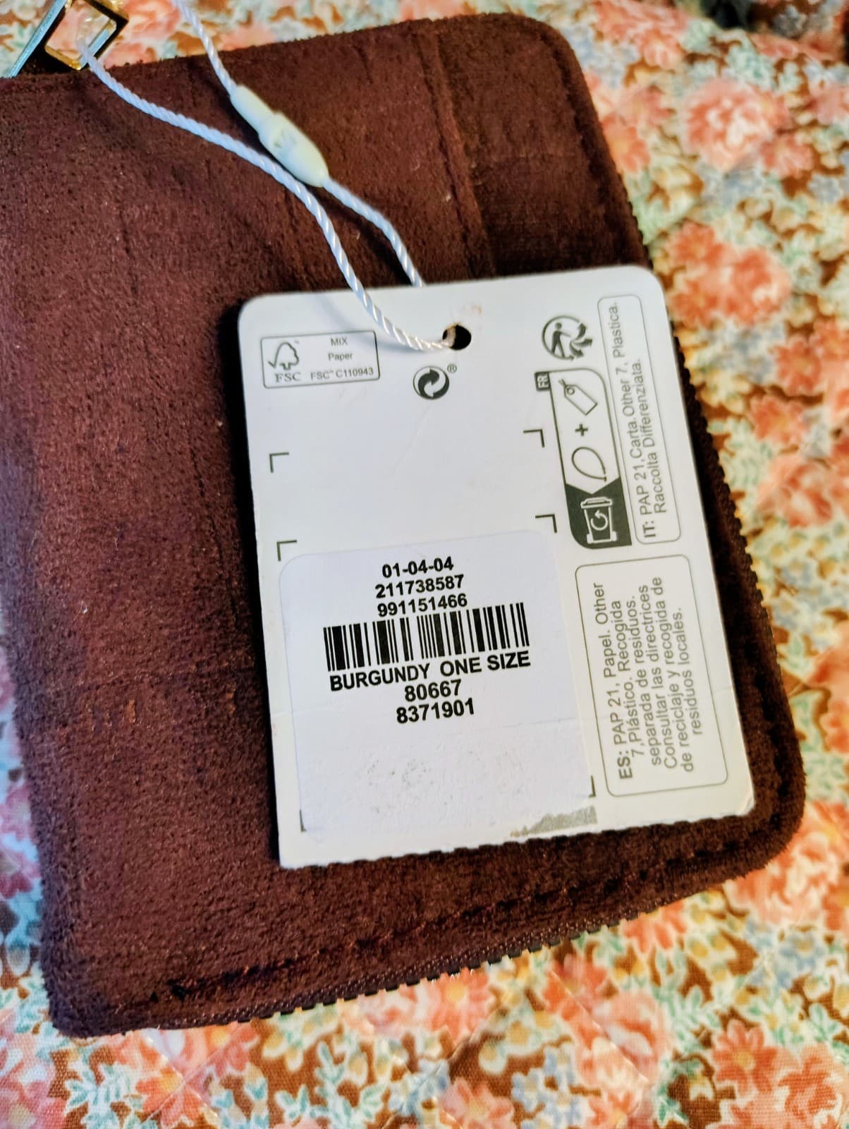 NWT Primark Brown Burgundy Faux Leather Wallet - Thumbnail 6