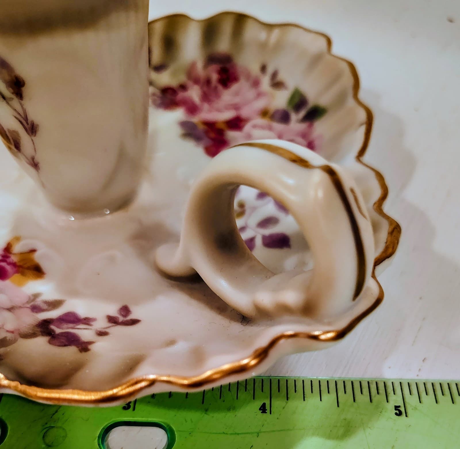 Hummelwerk Victorian Garden Dogwood Candle Holder Floral Gold 5" - Thumbnail 10