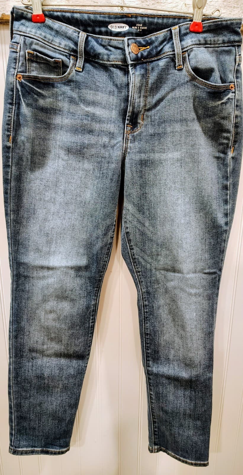 Old Navy Women's Mid Rise Cropped Slim Straight Jeans Size 6 Short EUC