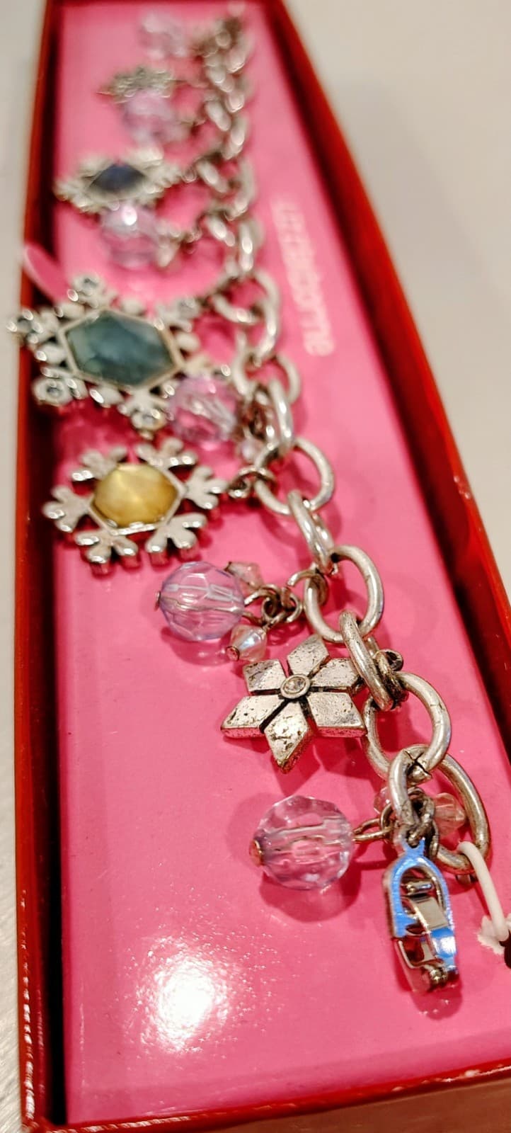Y2K Liz Claiborne Snowflake Charm Bracelet NWT