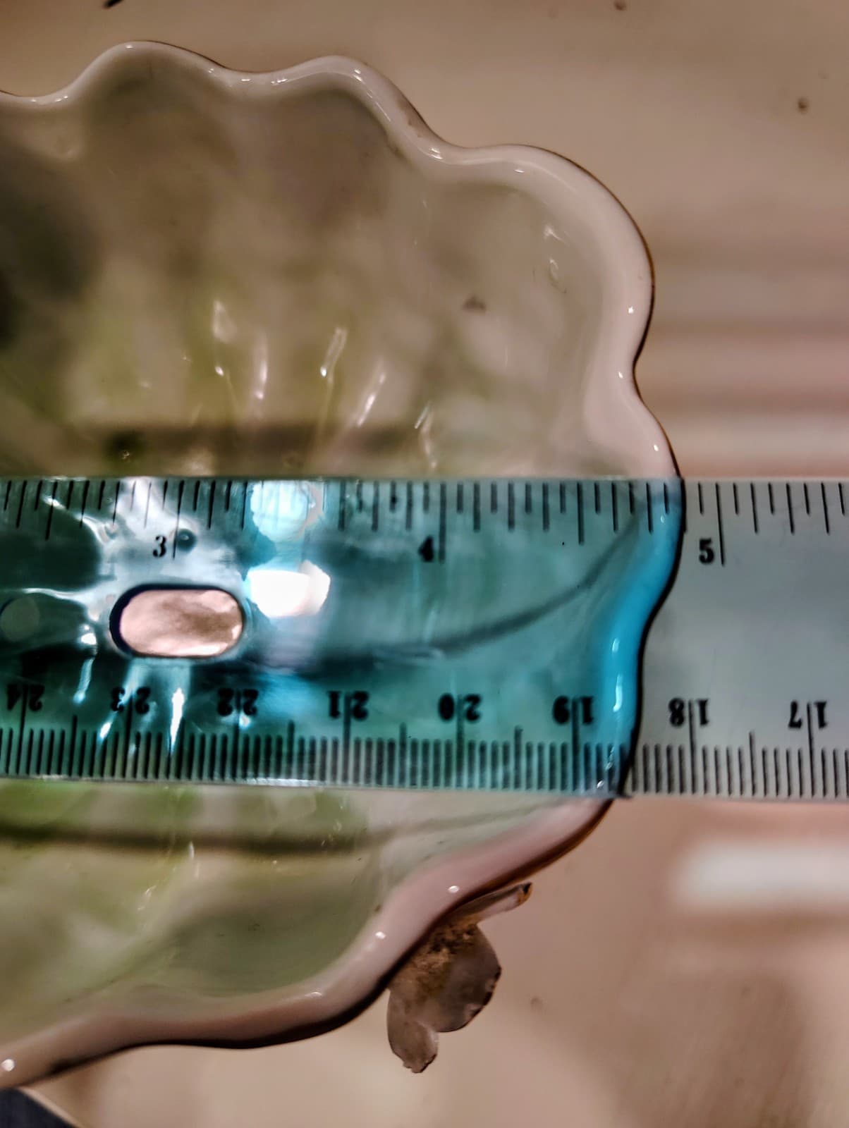 Antique Embossed floral, Cherubs, porcelain Tall compote Bowl - Thumbnail 12