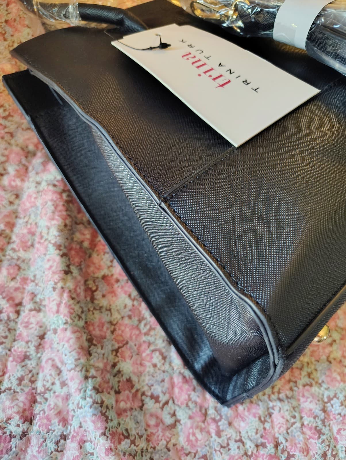 Trina Turk Black Vegan Leather Tote Bag, Crossbody, NWT $148 - Thumbnail 15