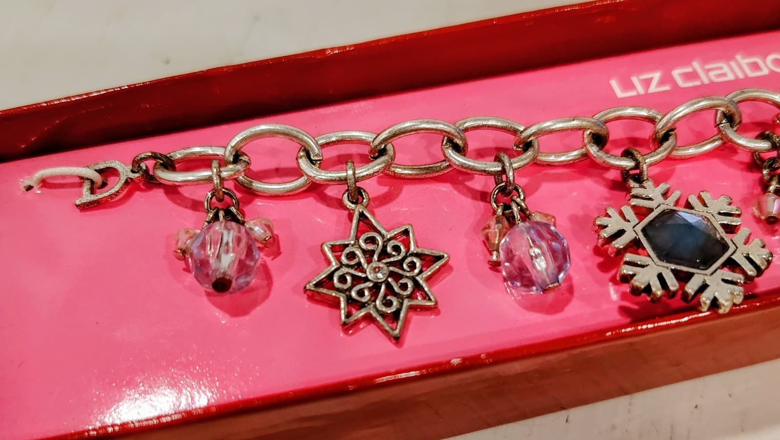 Y2K Liz Claiborne Snowflake Charm Bracelet NWT - Thumbnail 4