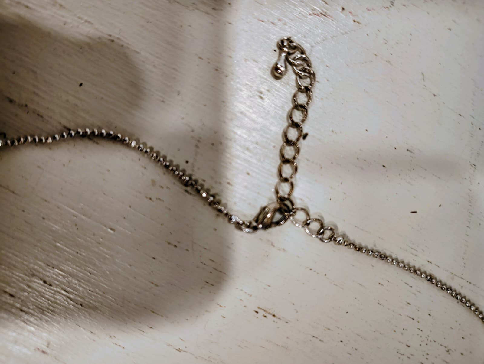 Silver Flip Flop Charm, Necklace, Rhinestones, 8" Silver Chain EUC - Thumbnail 8